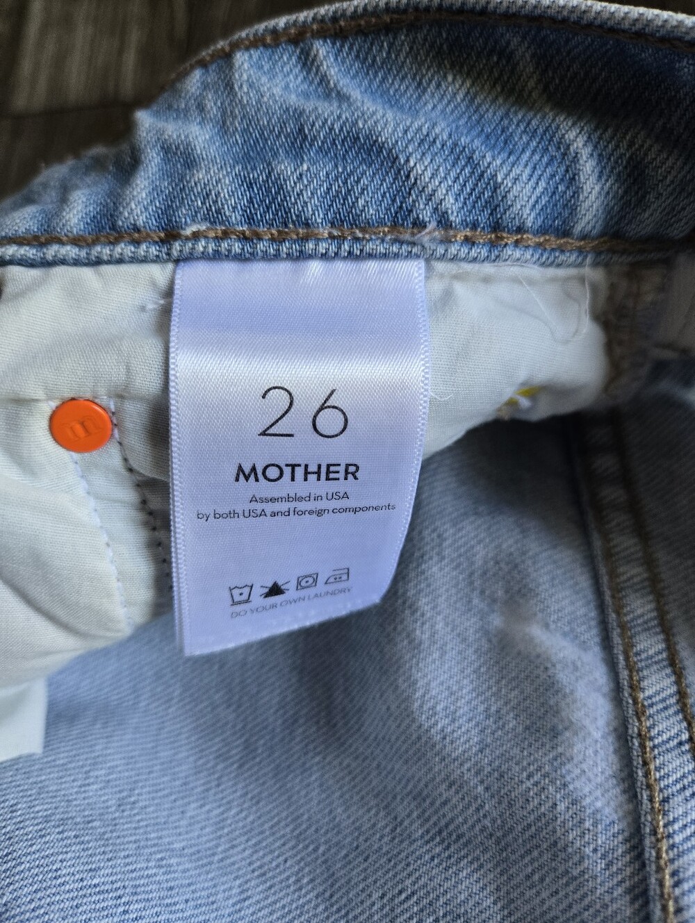 MOTHER Snacks High Waisted Twizzy Skimp Jeans Bread & Butterfly Size 26 - Picture 12 of 13
